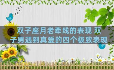 双子座月老牵线的表现 双子男遇到真爱的四个极致表现